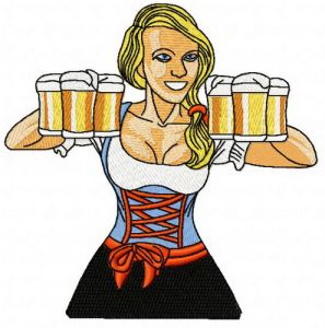 Beer girl 10 embroidery design