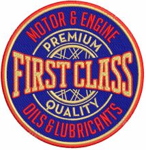 First class logo embroidery design
