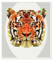 Mosaic tiger 4 embroidery design