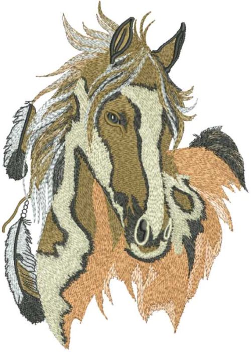 Wild horse embroidery design