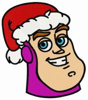 Buzz in Santa hat embroidery design