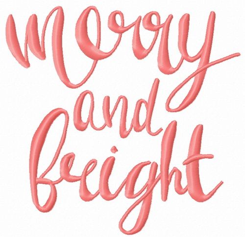 Merry and bright  2 machine embroidery design