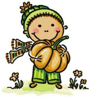 Pumpkin harvest embroidery design