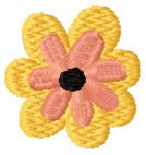 Flower head embroidery design