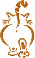 Walking cat free embroidery design