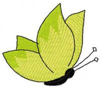 Kostenloses Stickdesign mit grünem Schmetterling