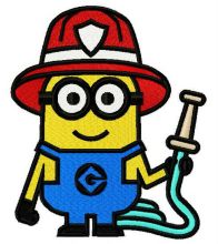 Minion the fireman embroidery design