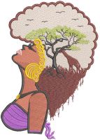 Africa woman embroidery design