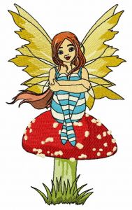 Sad fairy embroidery design