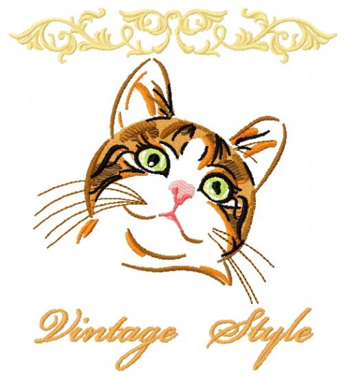 Curious cat 3 machine embroidery design