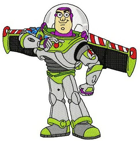 Buzz ready to fly machine embroidery design