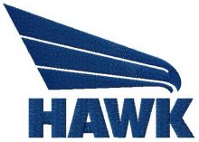 Hawk perfomance logo embroidery design