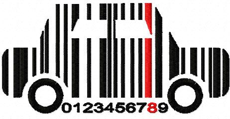 Car creative barcode free embroidery design