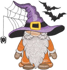 Desenho de bordado Gnomo de Halloween