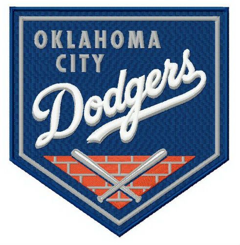 Oklahoma City Dodgers logo machine embroidery design
