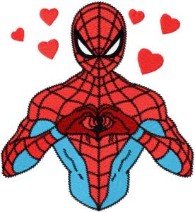 Spiderman love embroidery design
