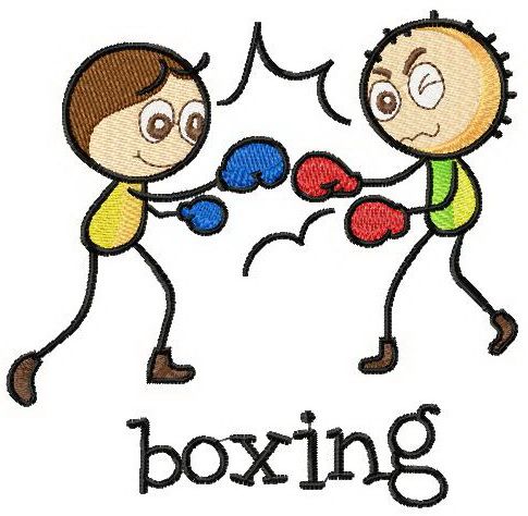 Boxing machine embroidery design