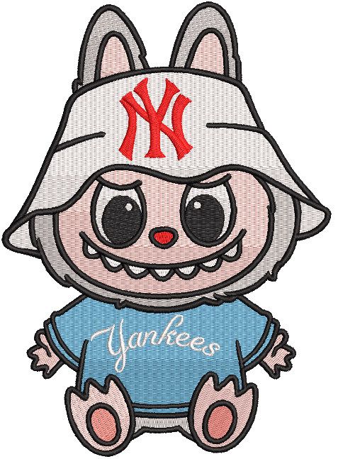 Labubu Yankees embroidery design