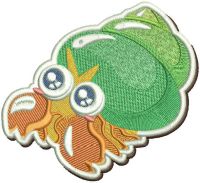 Hermit crab embroidery design