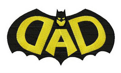 DAD Batman silhouette machine embroidery design
