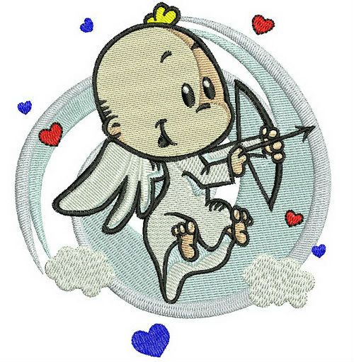 Baby cupid machine embroidery design