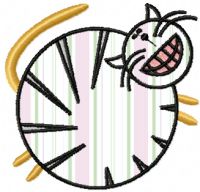 Desenho de bordado grátis com apliques de bola de gato