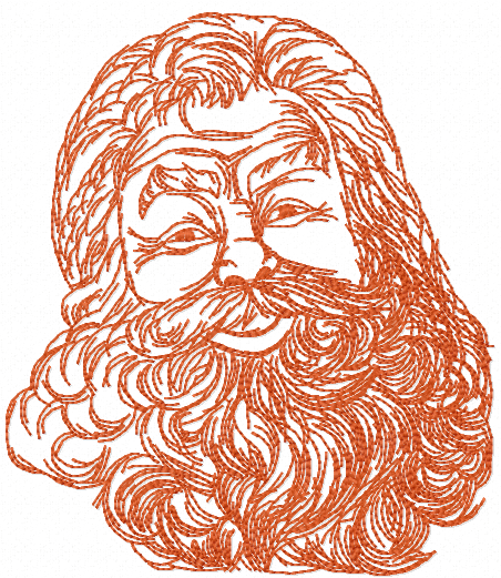 Santa claus one colored free embroidery design