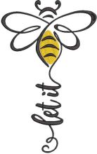 Let it bee embroidery design