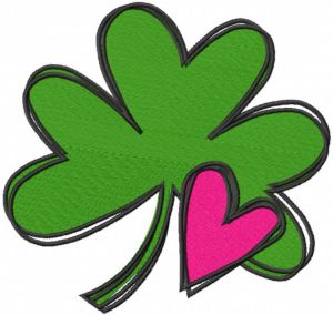 Shamrock with Heart embroidery design