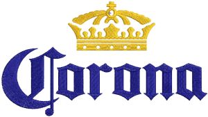 Corona beer logo embroidery design