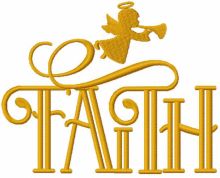 Faith trumpeting angel embroidery design