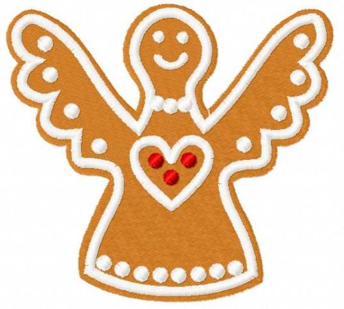 Angel gingerbread free embroidery design
