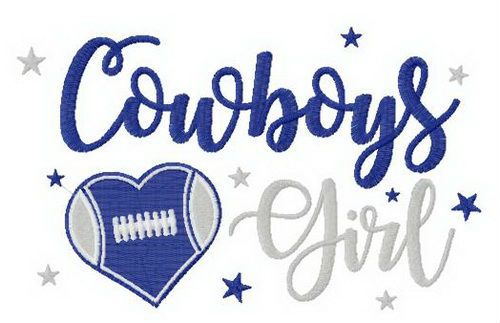 Cowboys girl machine embroidery design