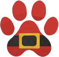 Dog Santa paw embroidery design