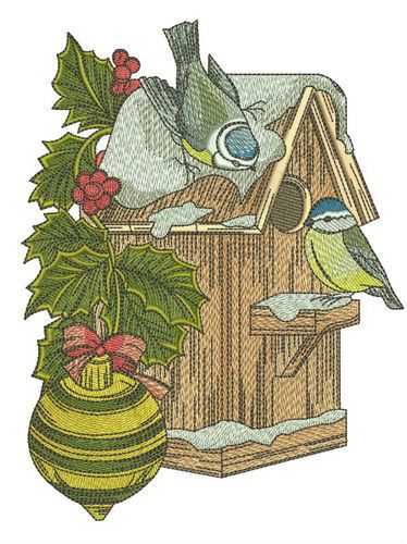 Nest box for tits machine embroidery design 