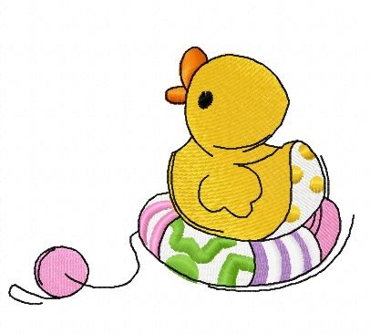 Toy rubber duck machine embroidery design