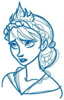 Elsa sketch 6 embroidery design