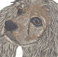 Grey spaniel muzzle embroidery design