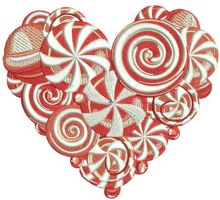 Lollipop heart embroidery design