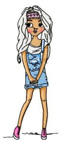 Ethnic girl 3 embroidery design