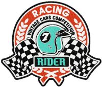 Retro Vintage Racing label embroidery design
