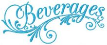 Beverages embroidery design