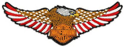 Harley Davidson eagle machine embroidery design