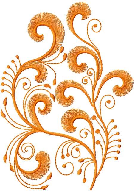 Swirl one color decoration free embroidery design