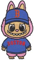 Labubu Boston Red Sox embroidery design