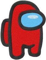 Among Us Red embroidery design