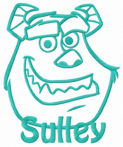 Monster Sulley machine embroidery design