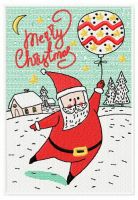 Santa with balloon embroidery design