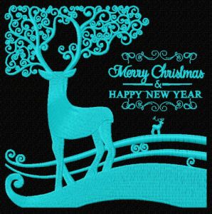 Christmas deer 4 embroidery design