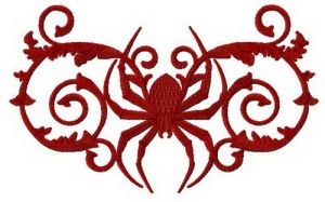 Exotic spider embroidery design